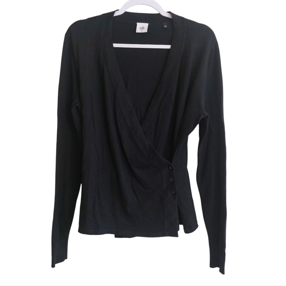 CAbi Black Wrap Cardigan- size M